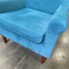 Teal Armchair with Wood Legs