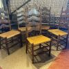 Tall Woven Seat Dining Chair Set (5)