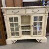 White Farmhouse Buffet with Curio Cabinets