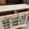 White Farmhouse Buffet with Curio Cabinets