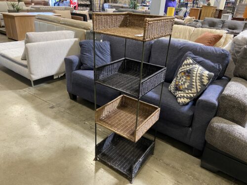 4 Tier Two Toned Wicker Shelf