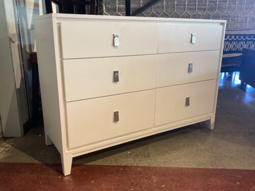 KLAUSSNER White East Loft 6-Drawer Dresser w/ Paddle Hardware