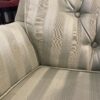 Seafoam Skirted Silk Striped Stationary Armchair