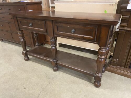 Colonial Style Dark Finish Wood Credenza
