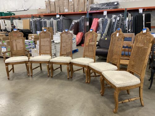 Rattan High Back Set of 6 Dining Chairs