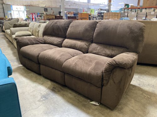 Chocolatey Corduroy Double Manual Recliner Sofa
