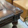 Dark Wood XL Coffee Table with Ribbed Frame