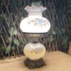 Vintage Blue & Pink Floral 3-Way Hurricane Lamp