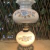 Vintage Blue & Pink Floral 3-Way Hurricane Lamp