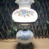 Vintage Blue & Pink Floral 3-Way Hurricane Lamp