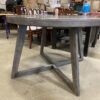 Smooth Grey Circular Dining Table with X Legs