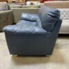 Blue Leather Plush Cushioned Loveseat