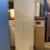 Slim White Utility Cabinet w/ Adjustable Shelves