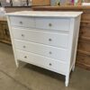 White 5 Drawer Dresser with Golden Hex Pulls