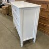 White 5 Drawer Dresser with Golden Hex Pulls