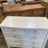White 5 Drawer Dresser with Golden Hex Pulls