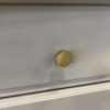 White 5 Drawer Dresser with Golden Hex Pulls