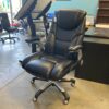 Plush Black Leather Rolling Office Chair