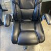 Plush Black Leather Rolling Office Chair