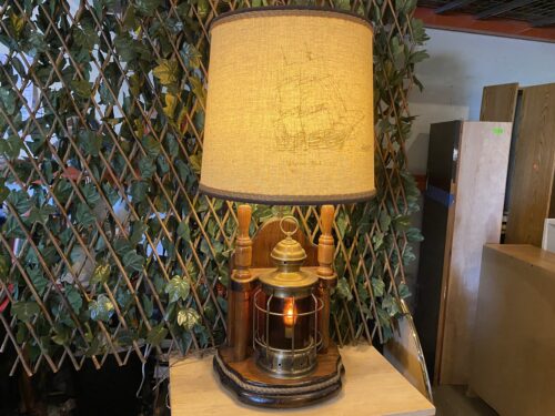 Captain's Lantern 2-Bulb Table Lamp w/ Rope Trim