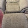 Wide Arm Grey-Green Armchair & Ottoman
