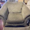 Wide Arm Grey-Green Armchair & Ottoman