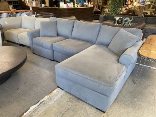 JONATHAN LOUIS Gray Sectional Sofa w/ Chaise Lounge