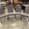 Set of 4 Grey Wood Framed Dining Chairs