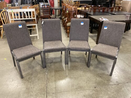 Set of 4 Grey Wood Framed Dining Chairs