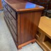 Polished Red Wood and Brass 9 Drawer Dresser