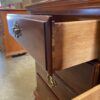 Polished Red Wood and Brass 9 Drawer Dresser