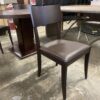 Round Dining Set w/ Four Leather Seat Chairs