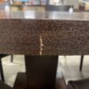 Round Dining Set w/ Four Leather Seat Chairs