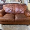 Burnt Sienna Leather Loveseat