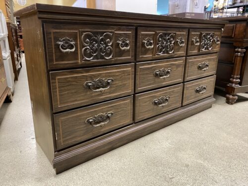 Dark Wooden 9-Drawer Dresser
