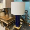 KATE SPADE RoyaL Blue Column Lamp w/ Gold Accents