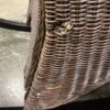 Dark Wicker Rocking Chair w/ Grey Cushion