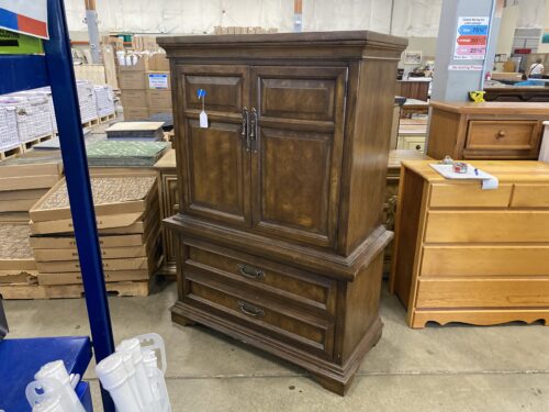 DIXIE Rural English Dark Wood 4 Drawer Armoire