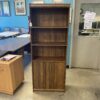 Mid-Century Modern Dark Wood Display Shelf and Cabinet