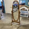 Oak Toned Standing Full Body Swivel Mirror
