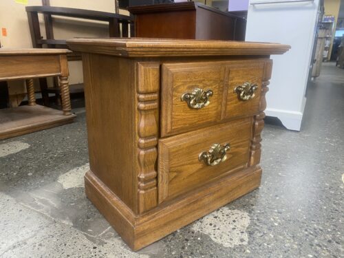 Solid Wood Night Stand w/ Brass Handles