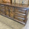 DIXIE Rural English Dark Wood 9 Drawer Dresser