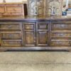 DIXIE Rural English Dark Wood 9 Drawer Dresser