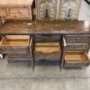DIXIE Rural English Dark Wood 9 Drawer Dresser