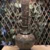 Vintage Black Enamel & Etched Brass Lamp