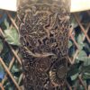 Vintage Black Enamel & Etched Brass Lamp