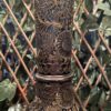 Vintage Black Enamel & Etched Brass Lamp
