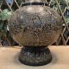 Vintage Black Enamel & Etched Brass Lamp