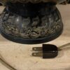 Vintage Black Enamel & Etched Brass Lamp