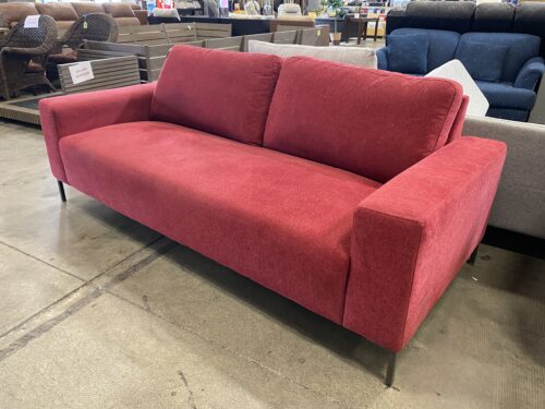 Modern Vibrant Red Square Frame Couch
